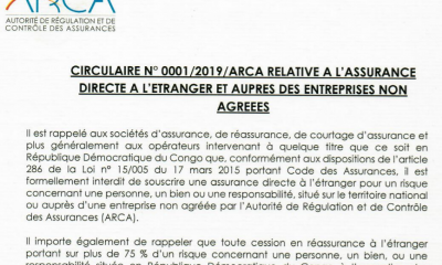 DRC: ARCA reminds the respect of article 286 of the Insurance Code!